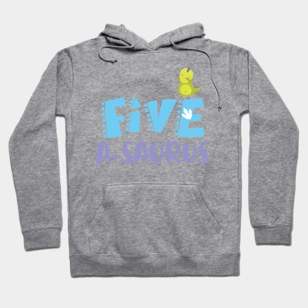 Family Dinosaur Matching 5th Birthday Five-A-Saurus Gift For Boys Kids toddlers Hoodie by tearbytea